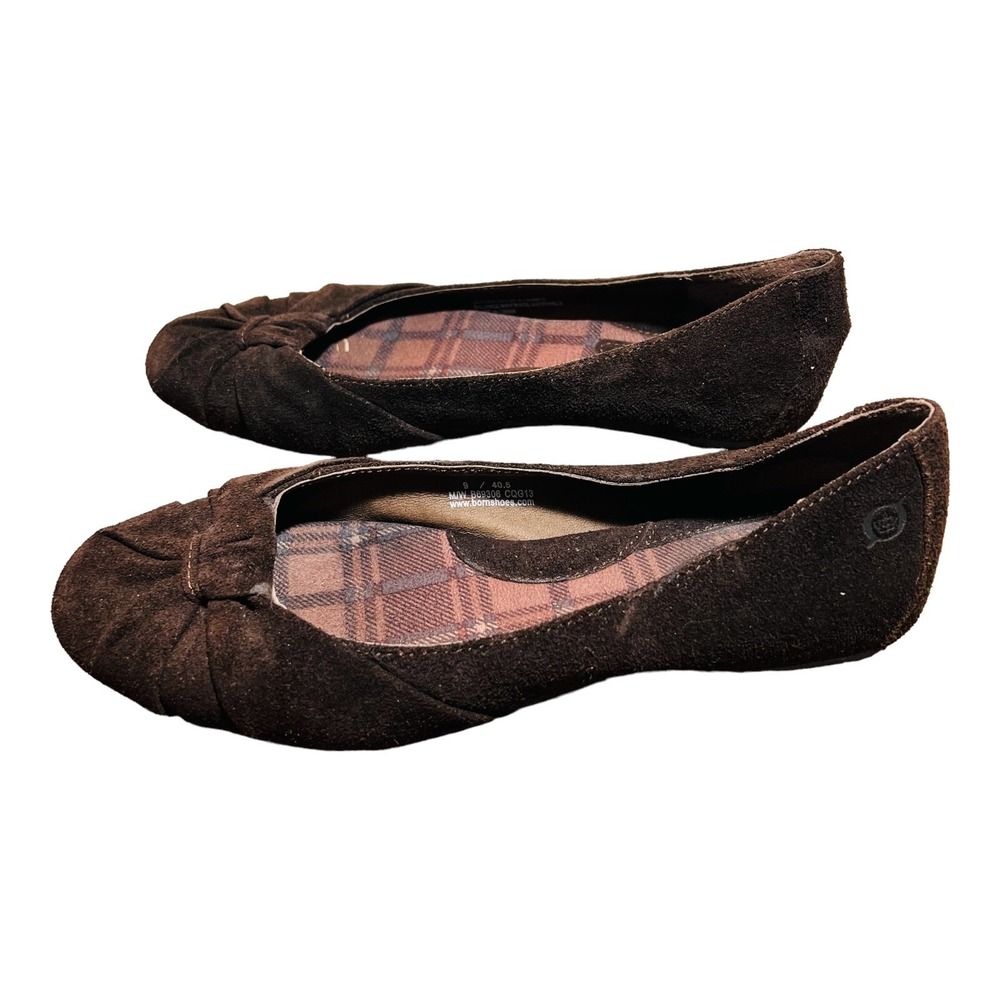 Born Ballerina Flats Brown Suede Twist Detail Women Size 9 B69306